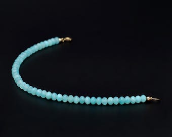 Amazonite beaded bracelet | Genuine natural amazonite 4.5 mm | Silver or gold | Blue-green gemstone | Protection stone | Gift for her