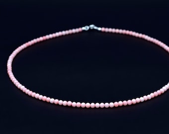 Light pink bamboo coral necklace | Natural coral | 925 sterling silver | Pink gemstone | Protection stone | Gift for her