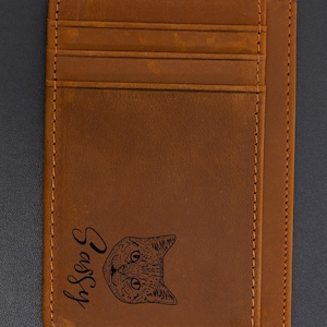 Cartera de cuero personalizada, regalo para papá gato, papá gato, amante de los gatos, regalos con temática de gatos, regalo para papá gato, regalo para amantes de los gatos para hombres, para papá, regalo de gato
