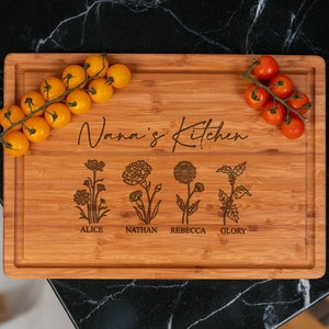 Custom Cutting Board, Grandma Cutting Board, Charcuterie Board, Engraved Cutting Board, Gift for Mom, Gift for Grandma, Gift for Nana
