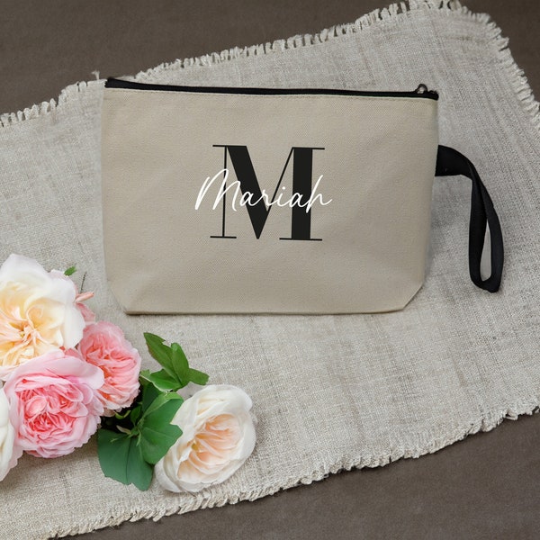 Personalized Makeup Bag, Cosmetic Bag, Monogram Cosmetic Organizer, Bridesmaid Gift, Wedding Gift, Maid of Honor, Mother's Day Gift