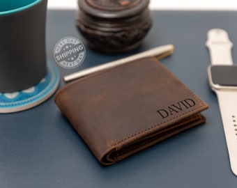 Anniversary Gift For Him, Personalized Wallet, Engraved Wallet, Gift For Boyfriend, Mens Wallet, Groomsman Gift, Fathers Day Gift