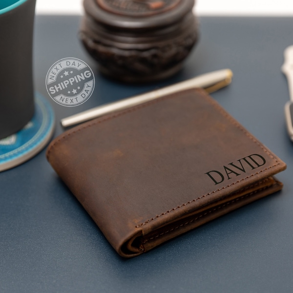 Anniversary Gift For Him, Personalized Wallet, Engraved Wallet, Gift For Boyfriend, Mens Wallet, Groomsman Gift, Fathers Day Gift
