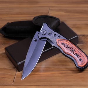 Personalized Gift Knives Handmade Mens Boyfriend Gift for Him, Father&#39;s Day Gift, Engraved Pocket Knife, Groomsman, Wedding knives, Husband