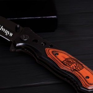 Engraved Pocket Knife for Boyfriend, Personalized Knife for Husband, Hunting Knife, Custom Knife, Boyfriend Gift, Husband Gift, Pocket Knife