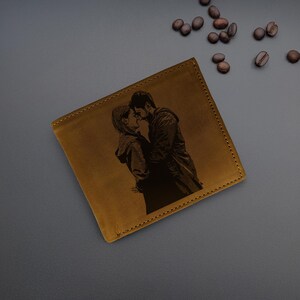 Cartera personalizada con foto para hombre, cartera con foto grabada, regalo para aniversario, graduación, papá, novio, él, esposo, padre