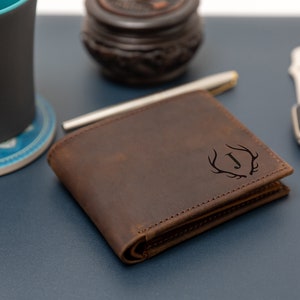Billetera personalizada para hombre, billetera grabada, regalo para novio, regalo para papá, regalo para hombre, billetera con monograma, regalo de aniversario, regalo para el día del padre