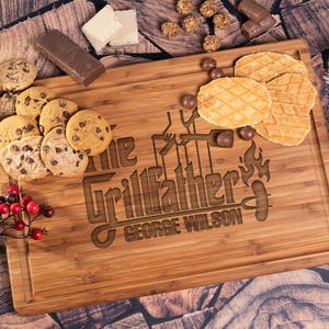 Personalized Fathers Day Gifts, Gift For Dad, BBQ Cutting Board, Custom Boyfriend Gift, Husband Gift for Men, Wood Grill Gift for Him