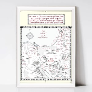Mapa de la Biblia, estilo El Señor de los Anillos, Mapa del Antiguo Testamento, Arte imprimible digital, Arte de descarga instantánea, Arte imprimible para el hogar