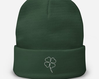 Irish Beanie, 4 leaf clover