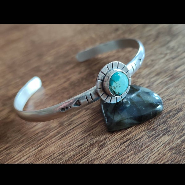 Bracelet jonc en argent 925 et turquoise