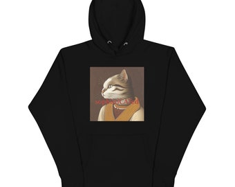 funny cat shirt, funny meme cat gift ,cat painting shirt, cat lovers vintage style,Unisex Hoodie