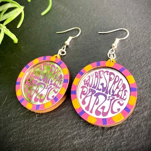 Widespread Panic Mirror Dangle Music Concert Band Festival Fashion Earrings