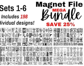 Funny Laser Cut Adult Magnet Mega Bundle Sets 1-6 (198 Designs) - SVG DXF AI - Laser File