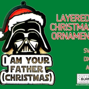 Laser cut Darth Santa I Am Your Father Christmas Baumschmuck - SVG DXF AI - Laser File