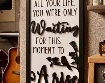 Beatles Blackbird Lyrics Sign - All Your Life You Were Only Waiting - Song Lyric Gift - Music Studio Decor - Inspirational Plaque
