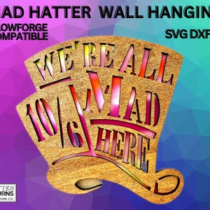 Laser Cut Alice In Wonderland Mad Hatter Double Layer Wall Hanging - SVG DXF AI - Laser File
