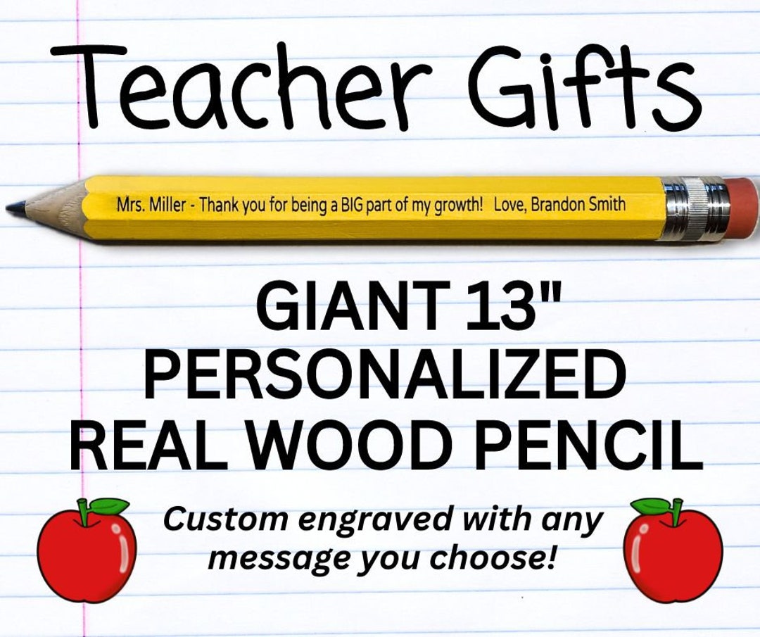 Giant Pencil Teacher Gift From Student Personalized Custom Engraved - Etsy