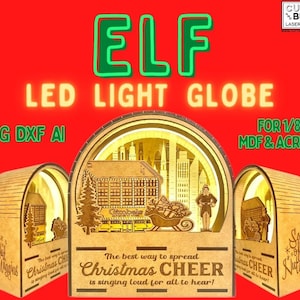 Laser Cut Elf Christmas Light Globe - SVG DXF AI - Laser File