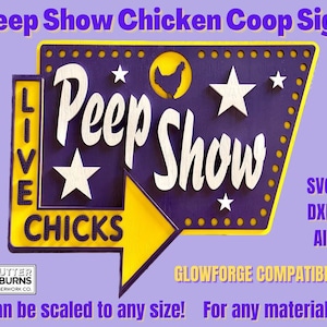 Laser Cut Funny Peep Show Chicken Coop Farm Sign - SVG DXF AI - Archivo digital