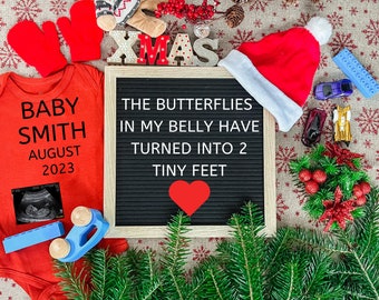 Digital pregnancy announcement / Christmas pregnancy / Baby announcement / Social media announcement / Pregnancy reveal / nr9