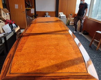 Narra Burl Veneer and Solid Philippine Ebony Conference Table