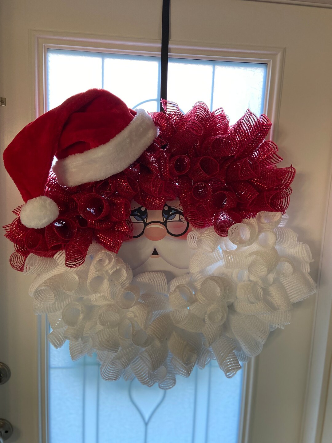 Christmas Kris Kringle Santa Claus Face Front Door Wreath - Etsy