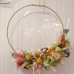 Wall crown, Dried flower circle, Wall circle, Dried flowers, Stabilized flowers