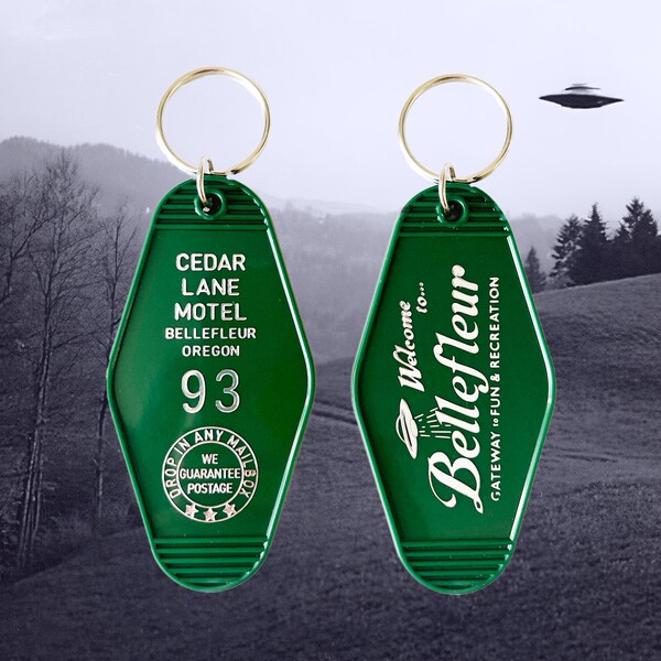 The X-Files Motel Engraved Keychain - Bellefleur, Oregon