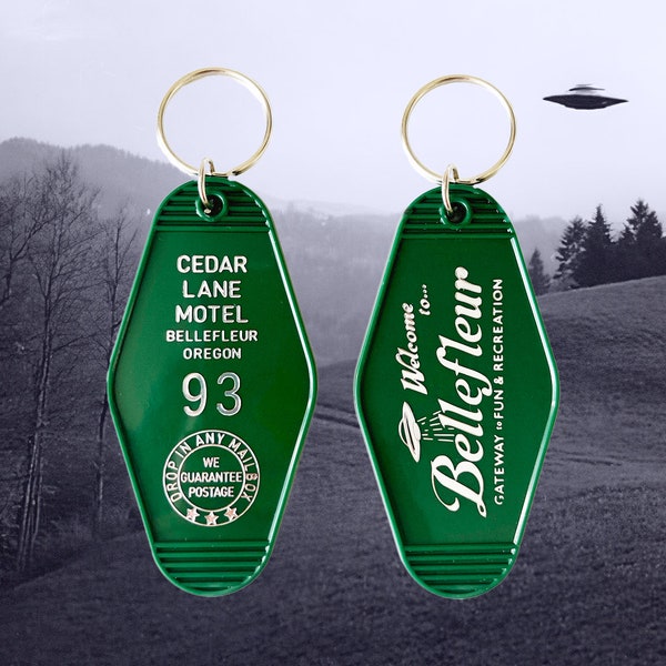 The X-Files Motel Engraved Keychain - Bellefleur, Oregon