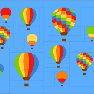 Hot Air Balloon Throw Quilt Pattern - PDF Instant Digital Download