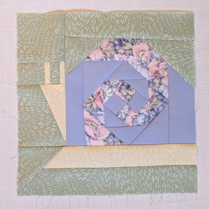 Spiral Snail Shell Pieced Quilt Block Pattern PDF Instant Download