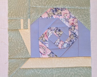 Spiral Snail Shell Pieced Quilt Block Pattern PDF Instant Download