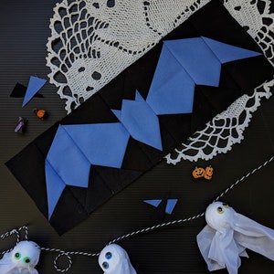 Bat Quilt Block Pieced Pattern Digital Instant Download