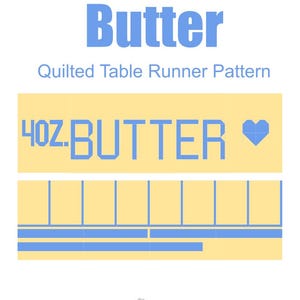 Quilted Butter Stick Table Runner Pattern PDF Instant Digital Download Beginner Friendly