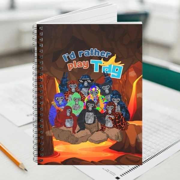 Gorilla tag Spiral School notebook for Gamers | Journal Gorilla Tag game Design for kids youth