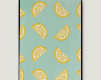 Impresión de arte digital 'Lemons' Cocina, decoración del comedor, A4, 8x10, A5