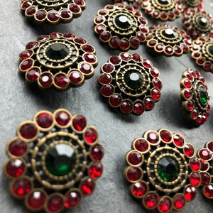 6 Jewel Rhinestone Button Embellishment