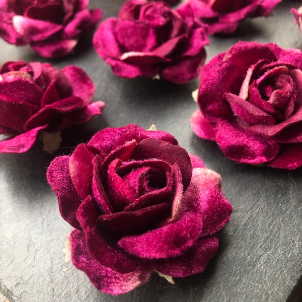 3 Handmade Velvet Rose Millinery Flowers DIY / Millinery