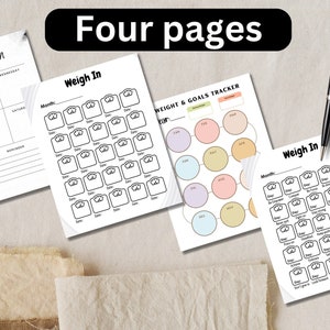 Printable Workout Planner Weigh In Fitness Tracker US / A5 Journal size Page Printable Tracker Exercise Tracker Workout Tracker Activity Log