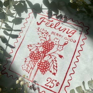 Hand-printed Strawberry Graphic Tee