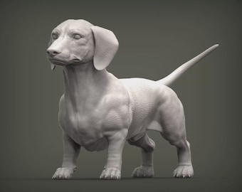 Dachshund Dog Figurine – 3D Printed Wiener Dog Statue