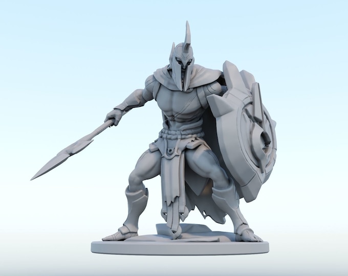 Featured listing image: League of Legends Pantheon Figurine -  3D Printed Collectible for Your Gaming Heaven