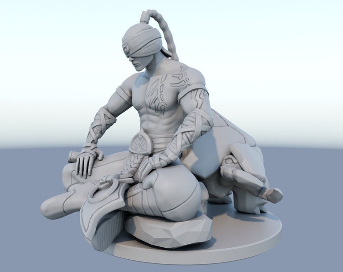 Featured listing image: League of Legends  Lee sin  Figurine -  3D Printed Collectible for Your Gaming Heaven