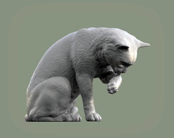 Cat Figurine – 3D Printed Collectible Cat Statue
