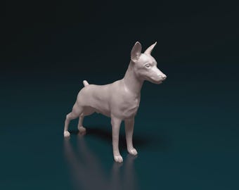 Figura de perro Zwerg Pinscher: estatua realista impresa en 3D 1