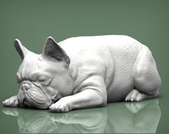 Figura de Bulldog Francés – Estatua de Perro Durmiente Impresa en 3D (2)