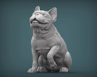 Figurka siedzącego buldoga francuskiego – drukowana w 3D figurka siedzącego buldoga francuskiego (6)