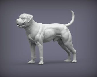 American Bulldog Figurine – 3D Printed Dog Statue