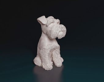 Zwergschnauzer Dog Figurine – 3D Printed Realistic Dog Statue